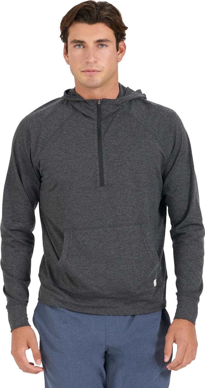 Vuori Men's Ponto Performance Half Zip Hoodie Heather Grey
